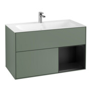 V&B Waschtischunterschrank Wandbeleuchtung Finion 99,6x59,1cm, Rg re bla m Lac, Oli. m Lac