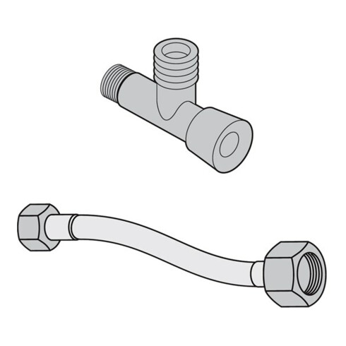 V&B Wasseranschlusset L4-ViClean Schl. 1/2x3/8x300mm, Eckventil 1/2x3/8