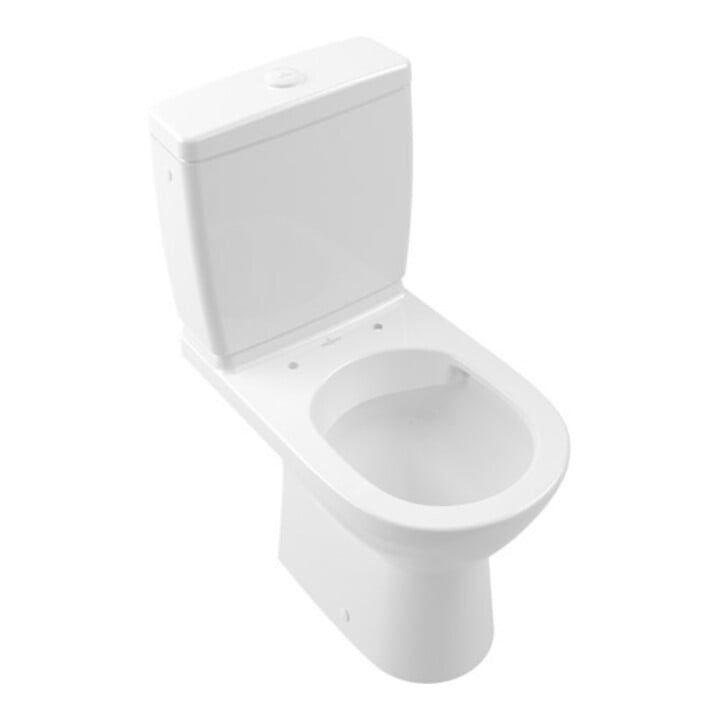 V&B WC sur pied, cuvette à chasse profonde O.NOVO Compact 36x60,5cm, sortie horizontale, sans rebord, D-Flush, blanc