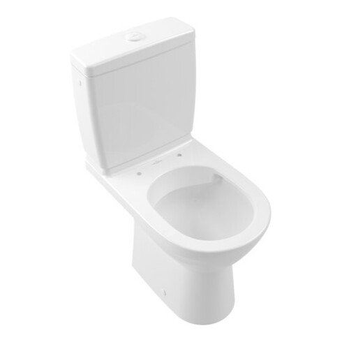 V&B WC sur pied, cuvette à chasse profonde O.NOVO Compact 36x60,5cm, sortie horizontale, sans rebord, D-Flush, blanc