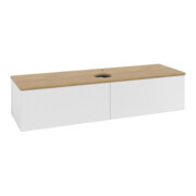 V&B Waschtischunterschrank mit Frontstruktur -Beleuchtung Antao 160x50cm, HL, WBP hon. Oa, glo wh. Lac