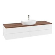 V&B Waschtischunterschrank mit Frontstruktur -Beleuchtung Antao 160x50cm, HL, WBP w. wal, wh. m Lac