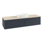 V&B Waschtischunterschrank mit Frontstruktur -Beleuchtung Antao 160x50cm, WBP-farbe botti., md bl. m Lac