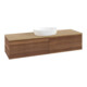 V&B Waschtischunterschrank mit Frontstruktur -Beleuchtung Antao 160x50cm, WBP-farbe hon. Oa, warm walnut-3