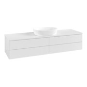 V&B Waschtischunterschrank mit Frontstruktur -Beleuchtung Antao 160x50cm, WBP-farbe Lac, glo wh. lacquer