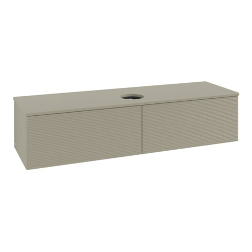 V&B Waschtischunterschrank mit Frontstruktur -Beleuchtung Antao 160x50cm, WBP-farbe Lac, st. Gr m Lac