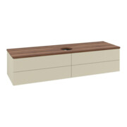 V&B Waschtischunterschrank mit Frontstruktur -Beleuchtung Antao 160x50cm, WBP-farbe w. wal, si Gr m Lac