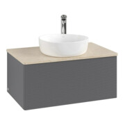 V&B Waschtischunterschrank mit Frontstruktur -Beleuchtung Antao 80x36x50cm, HL, WBP botti., A m Lac