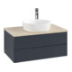 V&B Waschtischunterschrank mit Frontstruktur -Beleuchtung Antao 80x36x50cm, HL, WBP botti., md bl. m Lac-1
