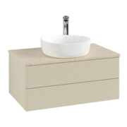 V&B Waschtischunterschrank mit Frontstruktur -Beleuchtung Antao 80x36x50cm, HL, WBP botti., si Gr m Lac