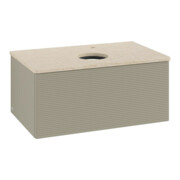 V&B Waschtischunterschrank mit Frontstruktur -Beleuchtung Antao 80x36x50cm, HL, WBP botti., st. Gr m Lac