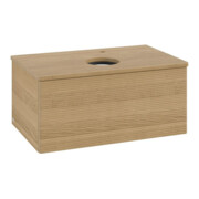V&B Waschtischunterschrank mit Frontstruktur -Beleuchtung Antao 80x36x50cm, HL, WBP hon. Oa, hon. Oa