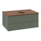 V&B Waschtischunterschrank mit Frontstruktur -Beleuchtung Antao 80x36x50cm, HL, WBP w wa, lea gre. m Lac-3