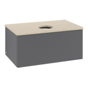 V&B Waschtischunterschrank mit Frontstruktur -Beleuchtung Antao 80x36x50cm, WBP botti., Anthrac. m Lac