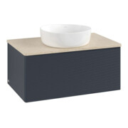 V&B Waschtischunterschrank mit Frontstruktur -Beleuchtung Antao 80x36x50cm, WBP botti., md bl. m Lac