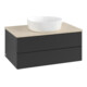 V&B Waschtischunterschrank mit Frontstruktur -Beleuchtung Antao 80x36x50cm, WBP-farbe botti., bla m Lac-1