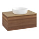 V&B Waschtischunterschrank mit Frontstruktur -Beleuchtung Antao 80x36x50cm, WBP-farbe hon. Oa, w. walnut-1