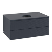 V&B Waschtischunterschrank mit Frontstruktur -Beleuchtung Antao 80x36x50cm, WBP-farbe Lac, md bl. m Lac