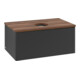 V&B Waschtischunterschrank mit Frontstruktur -Beleuchtung Antao 80x36x50cm, WBP-farbe w. wal, bla m Lac-1