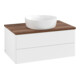 V&B Waschtischunterschrank mit Frontstruktur -Beleuchtung Antao 80x36x50cm, WBP-farbe w. wal, wh. m Lac-1