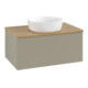 V&B Waschtischunterschrank mit Frontstruktur -Beleuchtung Antao 80x36x50cm, WBP hon. Oa, st. Gr m Lac-1
