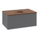 V&B Waschtischunterschrank mit Frontstruktur -Beleuchtung Antao 80x36x50cm, WBP w. wal, Anthrac. m Lac-1
