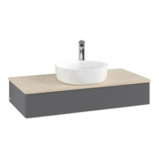 V&B Waschtischunterschrank mit Frontstruktur, mit Beleuchtung Antao 100x19x50cm, WBP botti., Anthrac. m Lac