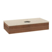 V&B Waschtischunterschrank mit Frontstruktur, mit Beleuchtung Antao 100x19x50cm, WBP-farbe botti., w. walnut