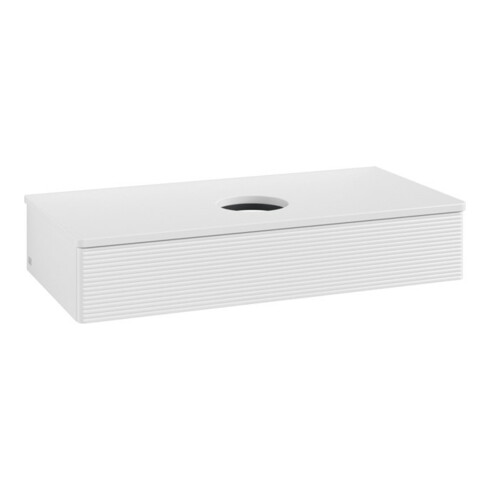 V&B Waschtischunterschrank mit Frontstruktur, mit Beleuchtung Antao 100x19x50cm, WBP-farbe Lac, glo wh. Lac