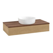 V&B Waschtischunterschrank mit Frontstruktur, mit Beleuchtung Antao 100x19x50cm, WBP-farbe w. wal, honey oak