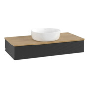 V&B Waschtischunterschrank mit Frontstruktur, mit Beleuchtung Antao 100x19x50cm, WBP hon. Oa, bla m Lac