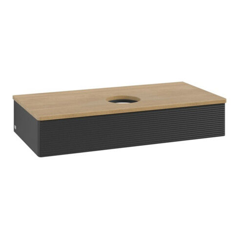 V&B Waschtischunterschrank mit Frontstruktur, mit Beleuchtung Antao 100x19x50cm, WBP hon. Oa, bla m Lac