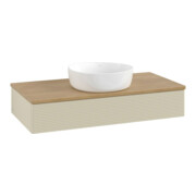 V&B Waschtischunterschrank mit Frontstruktur, mit Beleuchtung Antao 100x19x50cm, WBP hon. Oa, si Gr m Lac