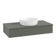 V&B Waschtischunterschrank mit Frontstruktur, mit Beleuchtung Antao 100x19x50cm, WBP Lac, lea gre. m Lac