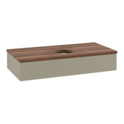 V&B Waschtischunterschrank mit Frontstruktur, mit Beleuchtung Antao 100x19x50cm, WBP w. wal, st. Gr m Lac