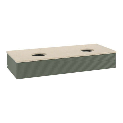 V&B Waschtischunterschrank mit Frontstruktur, mit Beleuchtung Antao 120x19x50cm, HL, WBP botti., le g. m Lac