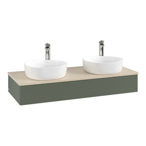 V&B Waschtischunterschrank mit Frontstruktur, mit Beleuchtung Antao 120x19x50cm, HL, WBP botti., le g. m Lac