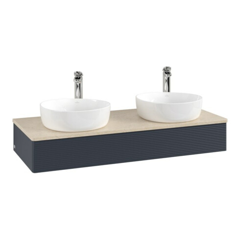 V&B Waschtischunterschrank mit Frontstruktur, mit Beleuchtung Antao 120x19x50cm, HL, WBP botti., md b m Lac