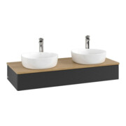 V&B Waschtischunterschrank mit Frontstruktur, mit Beleuchtung Antao 120x19x50cm, HL, WBP hon. Oa, bla m Lac