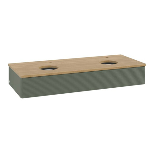 V&B Waschtischunterschrank mit Frontstruktur, mit Beleuchtung Antao 120x19x50cm, HL, WBP hon. Oa, le g. m La