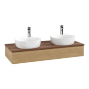 V&B Waschtischunterschrank mit Frontstruktur, mit Beleuchtung Antao 120x19x50cm, HL, WBP w. wal, hon. Oa