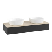 V&B Waschtischunterschrank mit Frontstruktur, mit Beleuchtung Antao 120x19x50cm, WBP-farbe botti., bla m Lac