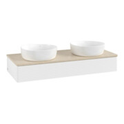 V&B Waschtischunterschrank mit Frontstruktur, mit Beleuchtung Antao 120x19x50cm, WBP-farbe botti., wh. m Lac