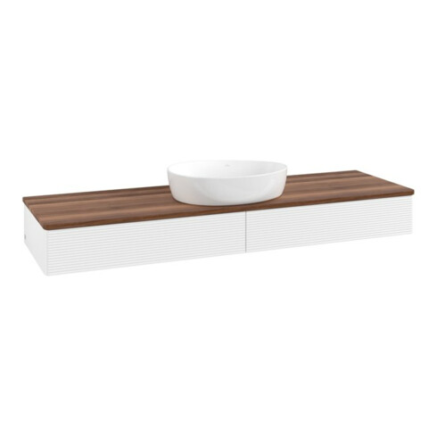 V&B Waschtischunterschrank mit Frontstruktur, mit Beleuchtung Antao 160x50cm, WBP-farbe w. wal, wh. m Lac