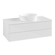 V&B Waschtischunterschrank ohne Frontstruktur -Beleuchtung Antao 100x36x50cm, WBP-farbe Lac, glo wh. Lac