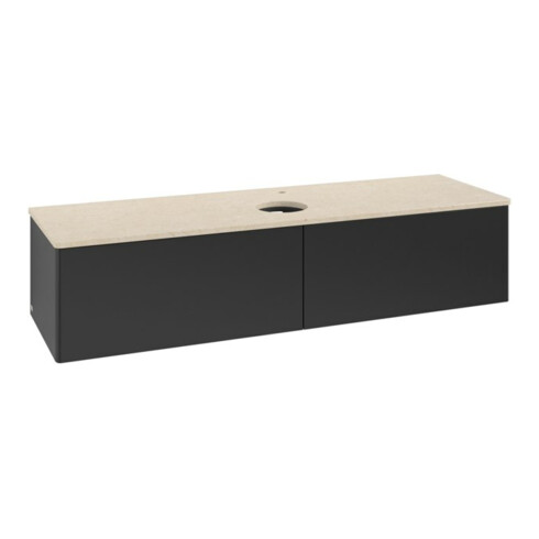 V&B Waschtischunterschrank ohne Frontstruktur -Beleuchtung Antao 160x50cm, HL, WBP botti., bla m Lac