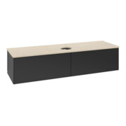 V&B Waschtischunterschrank ohne Frontstruktur -Beleuchtung Antao 160x50cm, HL, WBP botti., bla m Lac