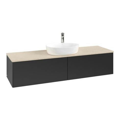V&B Waschtischunterschrank ohne Frontstruktur -Beleuchtung Antao 160x50cm, HL, WBP botti., bla m Lac