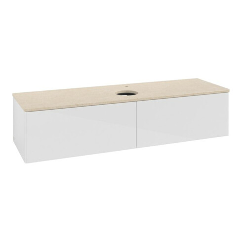 V&B Waschtischunterschrank ohne Frontstruktur -Beleuchtung Antao 160x50cm, HL, WBP botti., glo wh. Lac