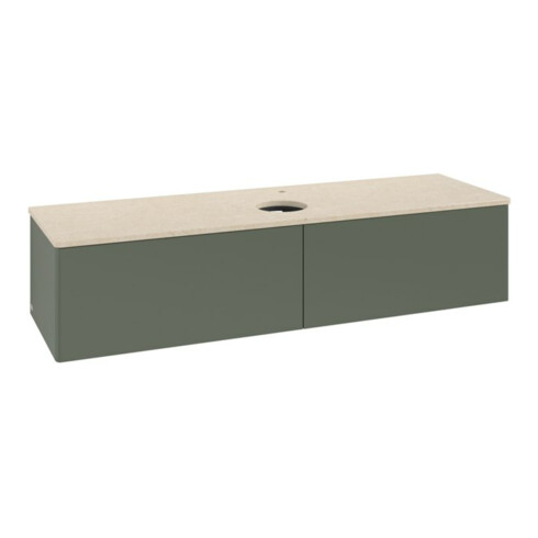 V&B Waschtischunterschrank ohne Frontstruktur -Beleuchtung Antao 160x50cm, HL, WBP botti., lea gre. m Lac